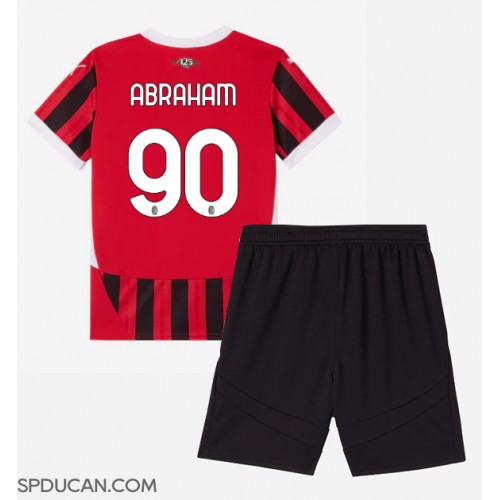 Dječji Nogometni Dres AC Milan Tammy Abraham #90 Domaci 2024-25 Kratak Rukav (+ Kratke hlače)